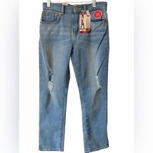 Levi's Men's Light Blue Ripped Slim Jeans